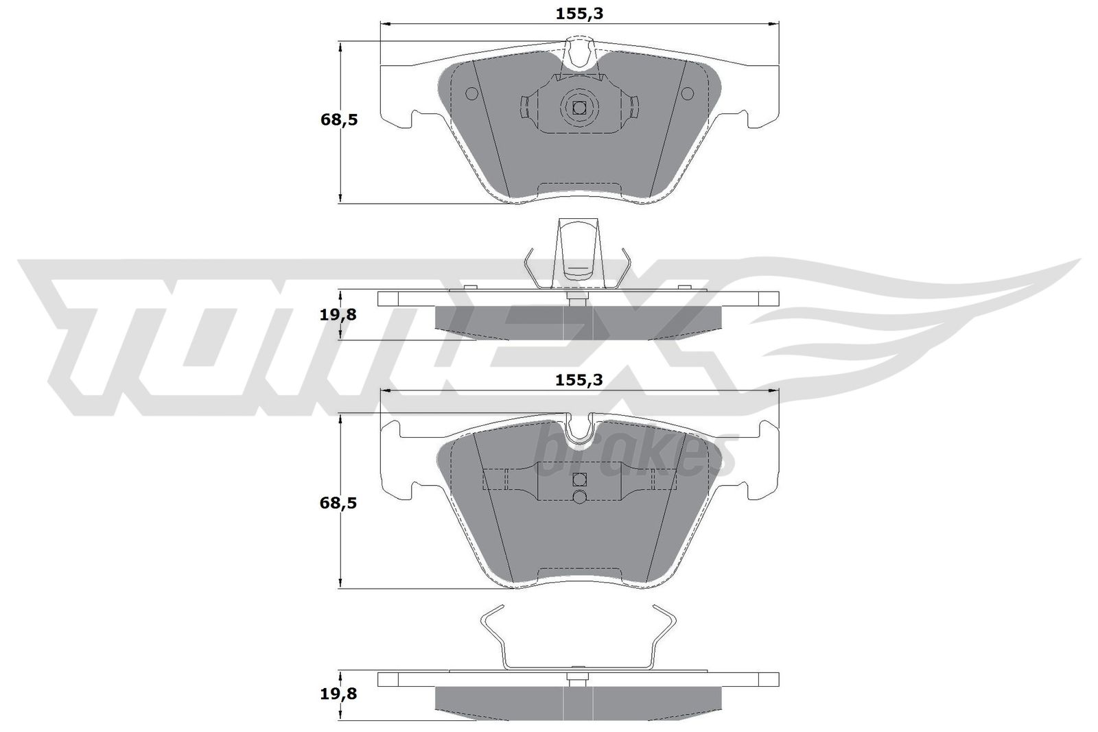 Sada brzdových platničiek kotúčovej brzdy TOMEX Brakes